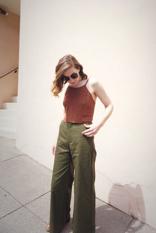 Alex Wide Leg Pant in Olive