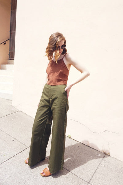 Alex Wide Leg Pant in Olive