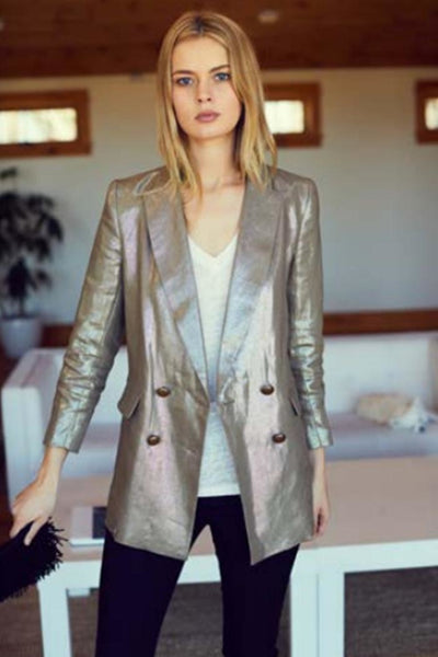 Double Breasted Jacket in Metallic